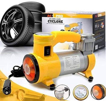 12V 150PSI Cyclone Heavy Duty Air Compressor Car Tire Vehicle inflation pump with SOS and Torch Light