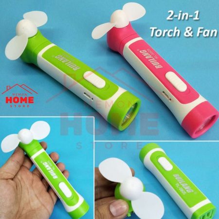 Rechargeable Mini Fan and flashlight  2 in 1